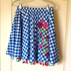 Matilda Jane Gingham strawberry skirt sz S